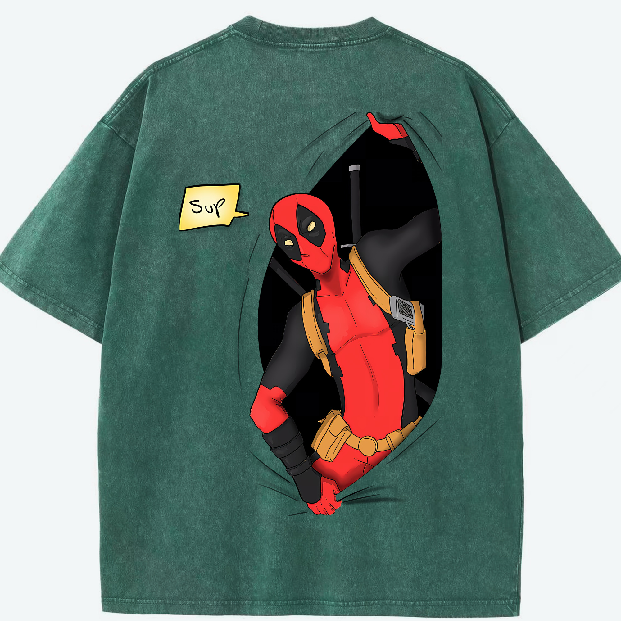 （画像用） Deadpool デッドプール 綿100% ヴィンテージ風 半袖Tシャツ（背面プリント）